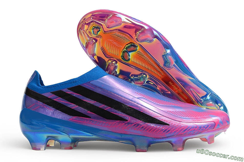 Adidas F50 Hyperfast Elite Laceless FG Firm Ground Soccer Cleats - Blue/Lucid Blue/Pulse Magenta 1