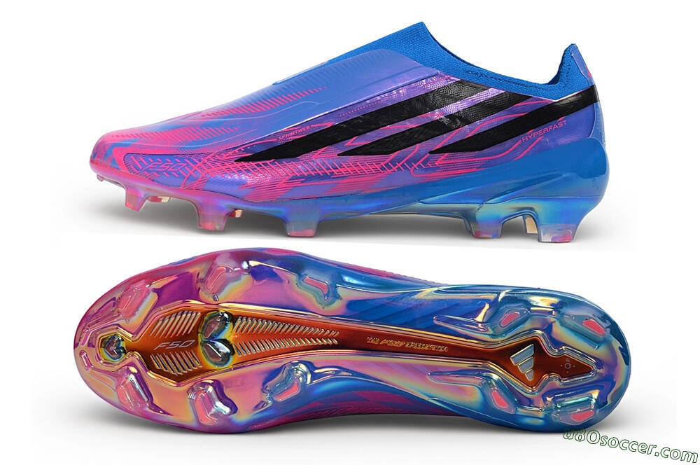 Adidas F50 Hyperfast Elite Laceless FG Firm Ground Soccer Cleats - Blue/Lucid Blue/Pulse Magenta 0