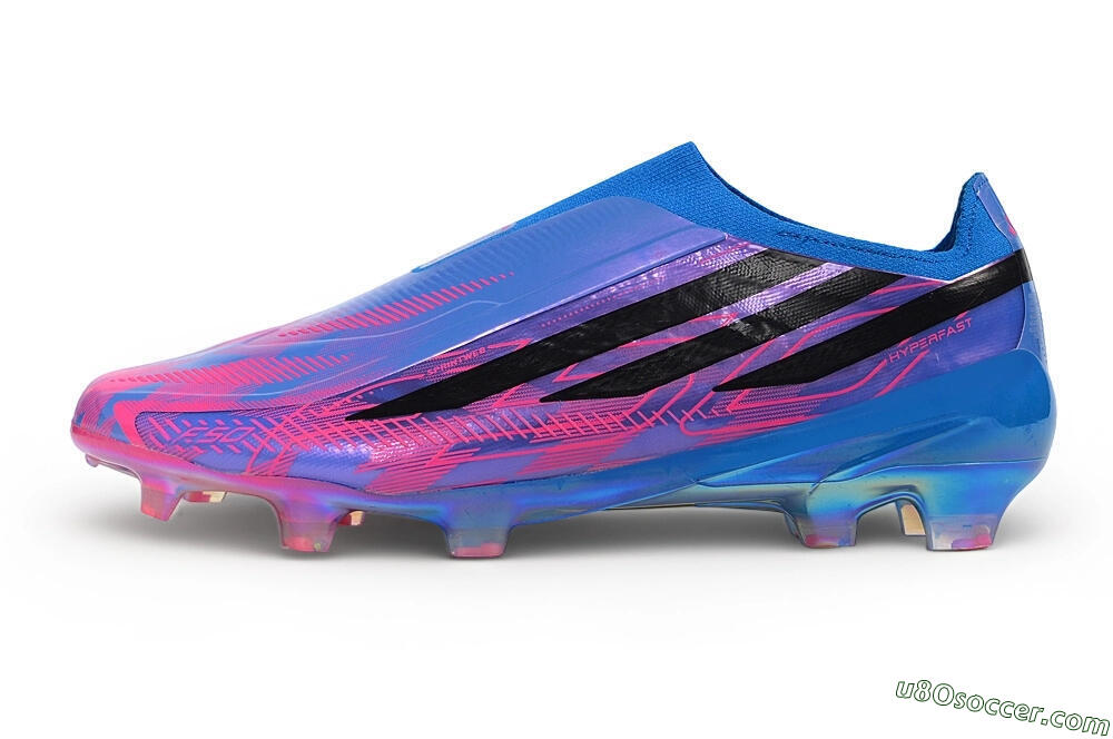 Adidas F50 Hyperfast Elite Laceless FG Firm Ground Soccer Cleats - Blue/Lucid Blue/Pulse Magenta 2
