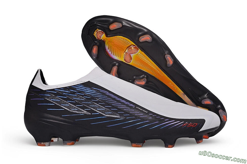 Adidas F50 Hyperfast Elite Laceless FG Firm Ground Soccer Cleats - White/Core Black/Solar Red 1