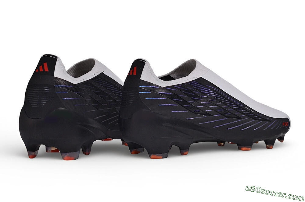 Adidas F50 Hyperfast Elite Laceless FG Firm Ground Soccer Cleats - White/Core Black/Solar Red 6