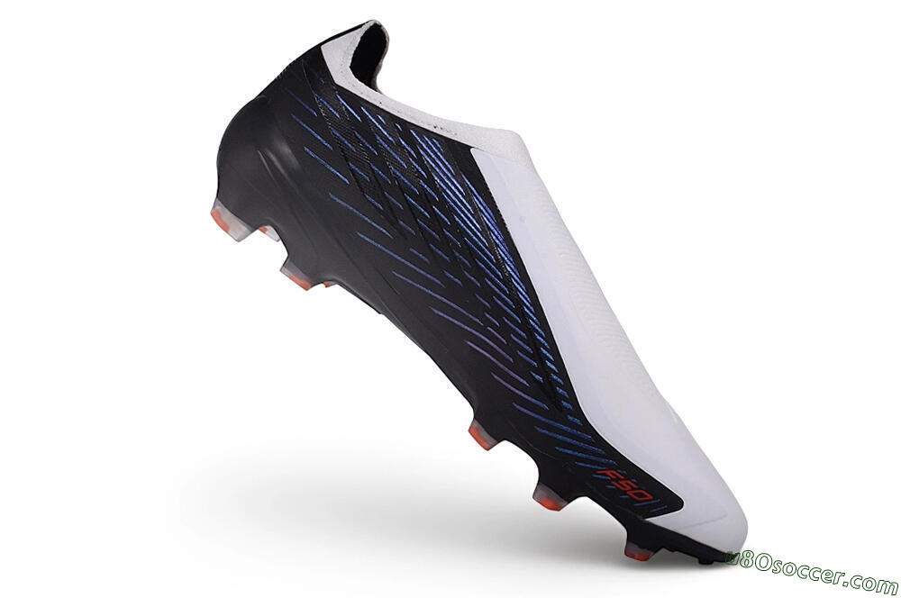Adidas F50 Hyperfast Elite Laceless FG Firm Ground Soccer Cleats - White/Core Black/Solar Red 4