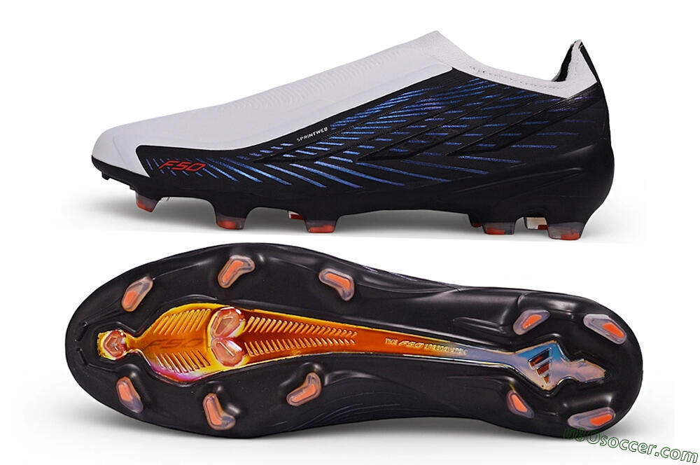 Adidas F50 Hyperfast Elite Laceless FG Firm Ground Soccer Cleats - White/Core Black/Solar Red 0