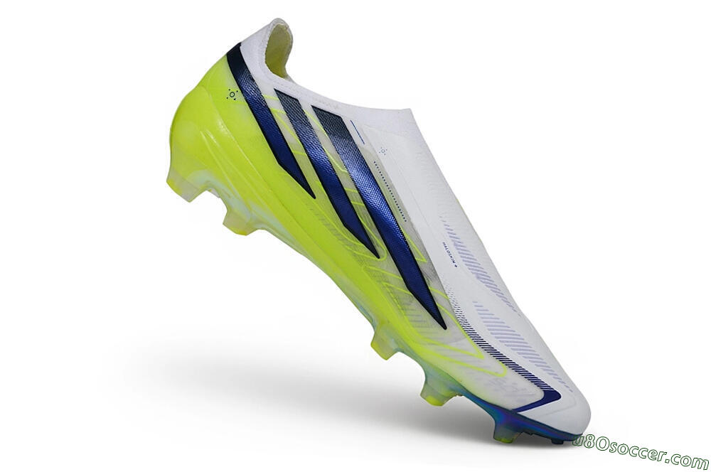 Adidas F50 Hyperfast Elite Laceless FG Firm Ground Soccer Cleats - White/White/Solar Yellow 4