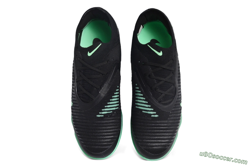 Nike Phantom 6 Elite Low TF Artificial Turf Soccer Shoes - Black/Black/Electric Green 4