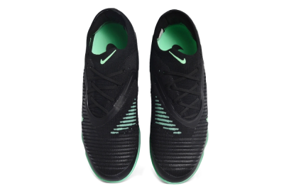 Nike Phantom 6 Elite Low TF Artificial Turf Soccer Shoes - Black/Black/Electric Green