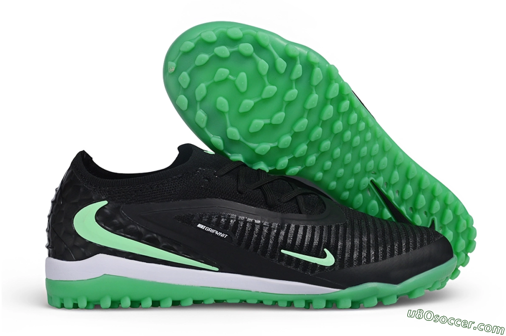 Nike Phantom 6 Elite Low TF Artificial Turf Soccer Shoes - Black/Black/Electric Green 1