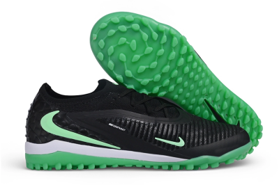 Nike Phantom 6 Elite Low TF Artificial Turf Soccer Shoes - Black/Black/Electric Green