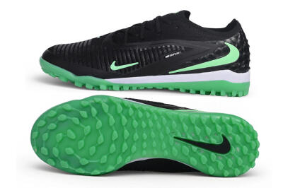 Nike Phantom 6 Elite Low TF Artificial Turf Soccer Shoes - Black/Black/Electric Green