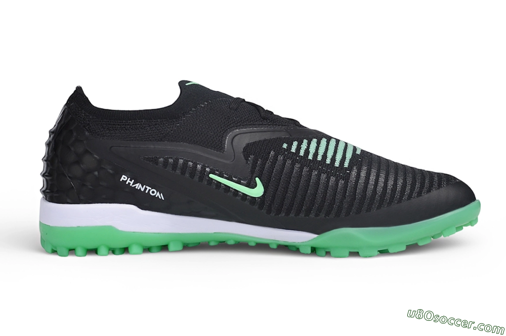 Nike Phantom 6 Elite Low TF Artificial Turf Soccer Shoes - Black/Black/Electric Green 7
