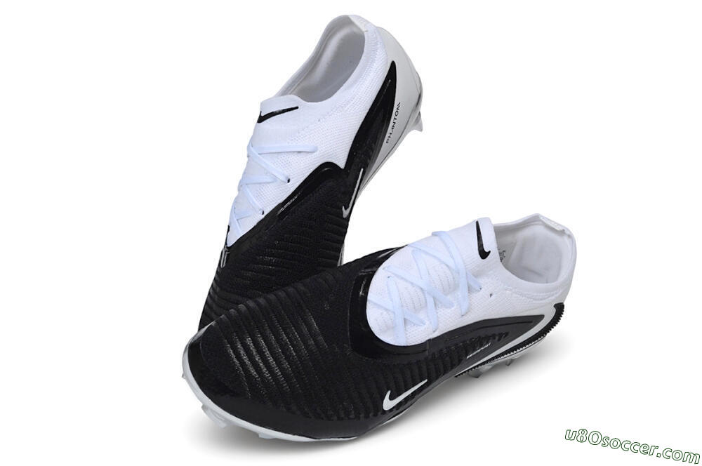 Nike Phantom 6 Elite Low FG Firm Ground Soccer Cleats - White/White/Black 3