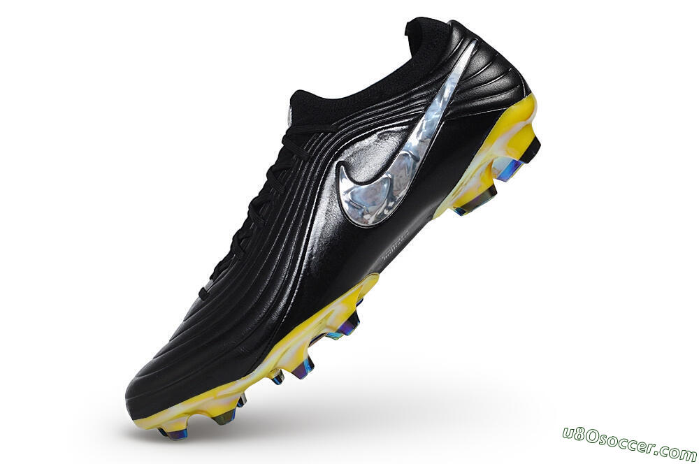 Nike Tiempo Legend 11 Elite FG Firm Ground Soccer Cleats - Black/Black/Chrome/Cyber 5