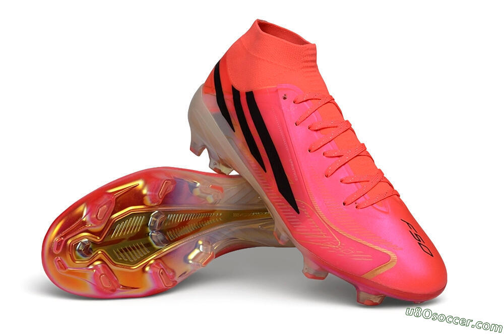 Adidas F50 Hyperfast Elite Laceless FG Firm Ground Soccer Cleats - Pink/Solar Pink/Black 3