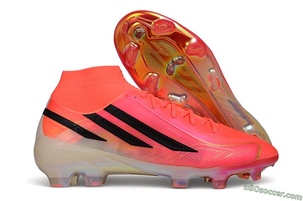 Adidas F50 Hyperfast Elite Laceless FG Firm Ground Soccer Cleats - Pink/Solar Pink/Black 1