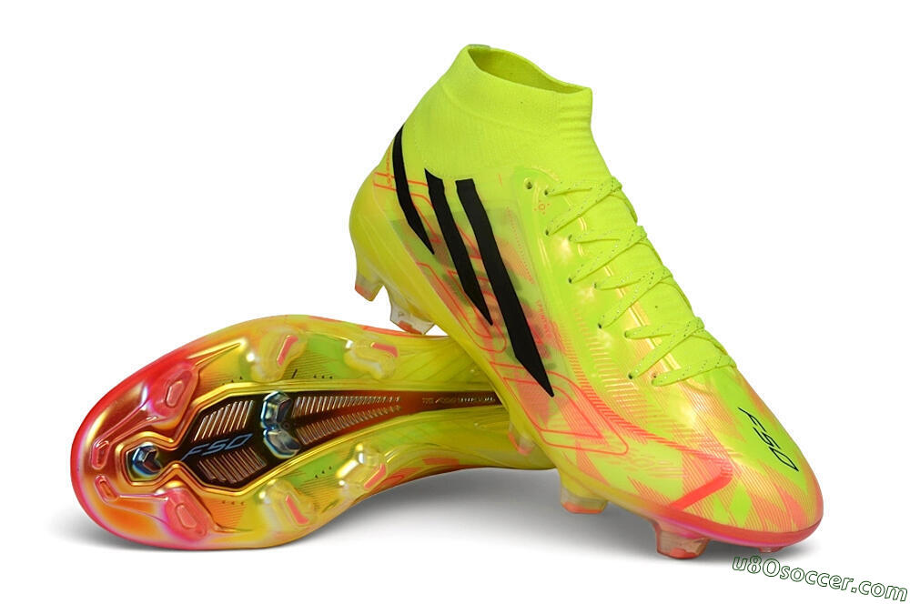 Adidas F50 Hyperfast Elite Laceless FG Firm Ground Soccer Cleats - Yellow/Solar Yellow/Black 3