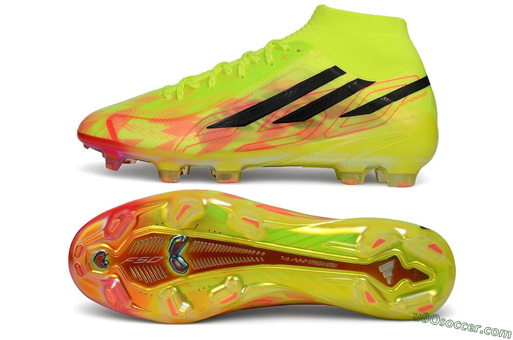 Adidas F50 Hyperfast Elite Laceless FG Firm Ground Soccer Cleats - Yellow/Solar Yellow/Black 0
