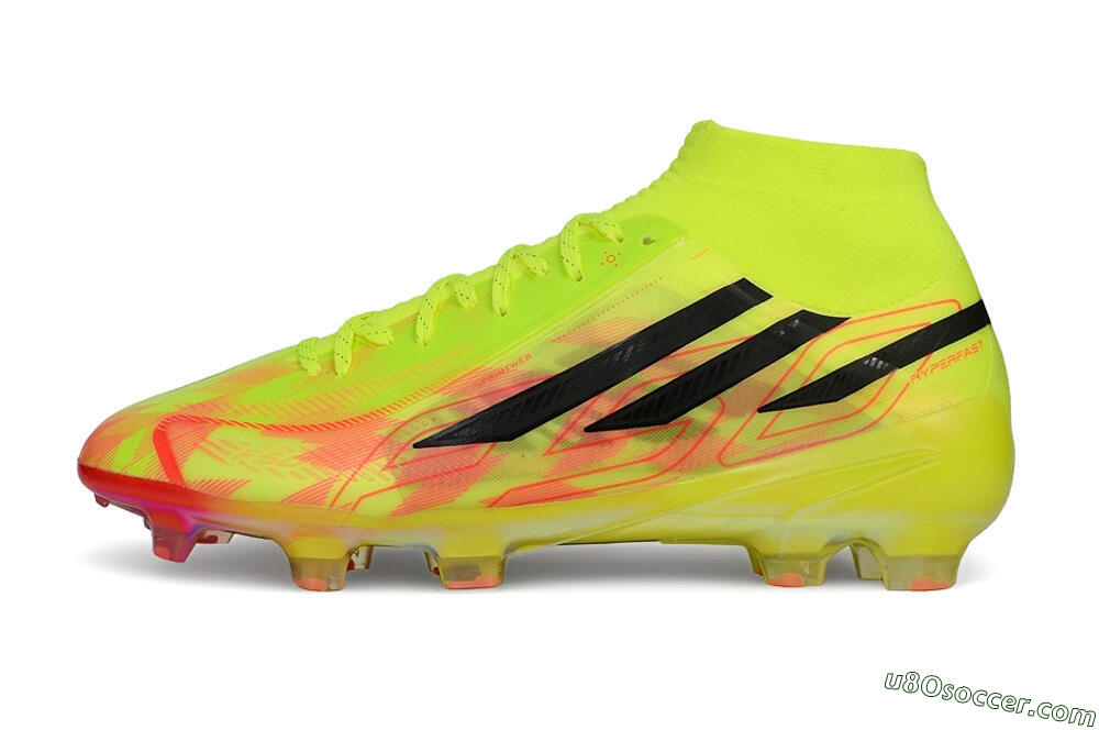 Adidas F50 Hyperfast Elite Laceless FG Firm Ground Soccer Cleats - Yellow/Solar Yellow/Black 2