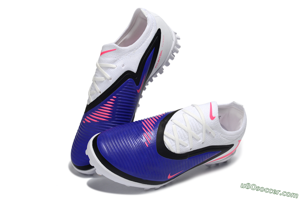 Nike Phantom 6 Elite Low TF Artificial Turf Soccer Shoes - White/Hyper Royal/Hyper Pink 3
