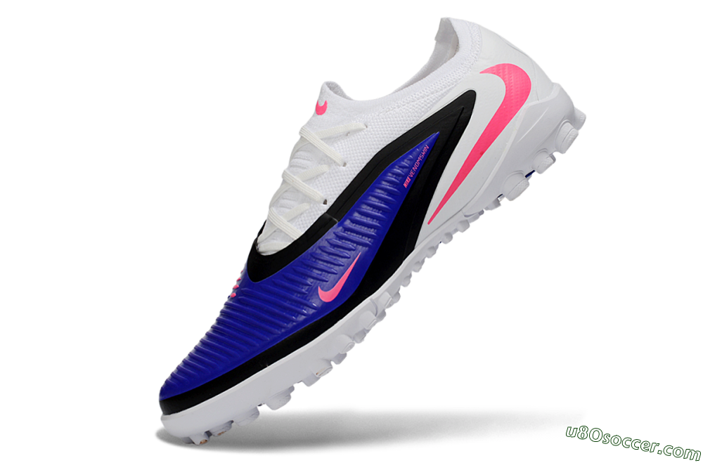Nike Phantom 6 Elite Low TF Artificial Turf Soccer Shoes - White/Hyper Royal/Hyper Pink 5