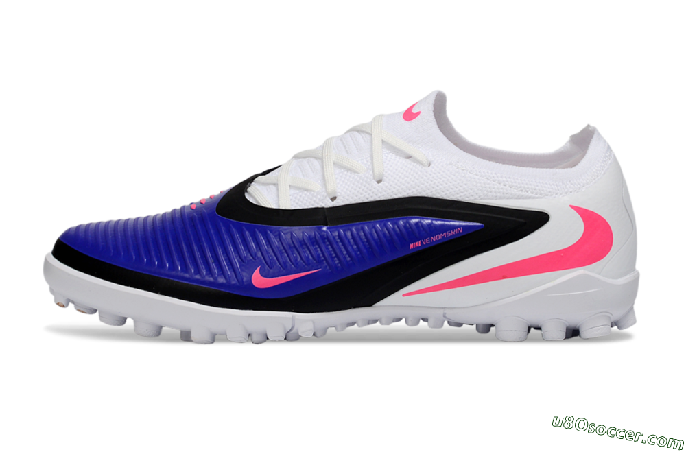 Nike Phantom 6 Elite Low TF Artificial Turf Soccer Shoes - White/Hyper Royal/Hyper Pink 2