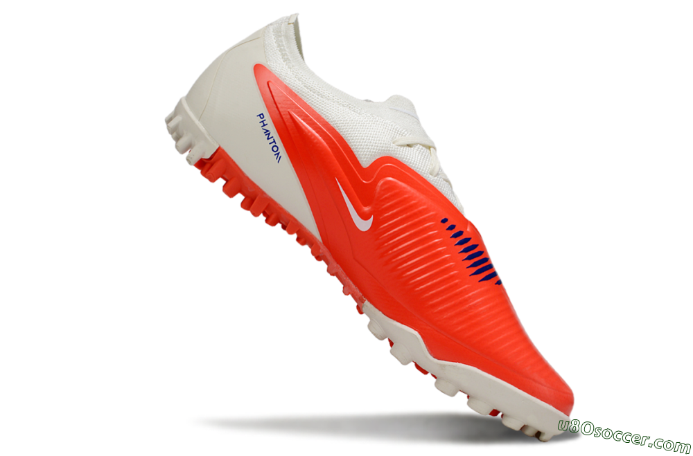 Nike Phantom 6 Elite Low TF Artificial Turf Soccer Shoes - White/Bright Crimson/Royal Blue 4
