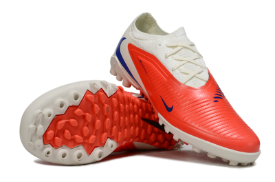 Nike Phantom 6 Elite Low TF Artificial Turf Soccer Shoes - White/Bright Crimson/Royal Blue