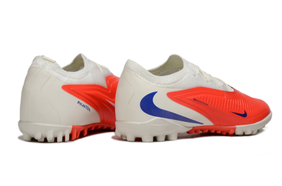 Nike Phantom 6 Elite Low TF Artificial Turf Soccer Shoes - White/Bright Crimson/Royal Blue