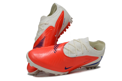 Nike Phantom 6 Elite Low TF Artificial Turf Soccer Shoes - White/Bright Crimson/Royal Blue