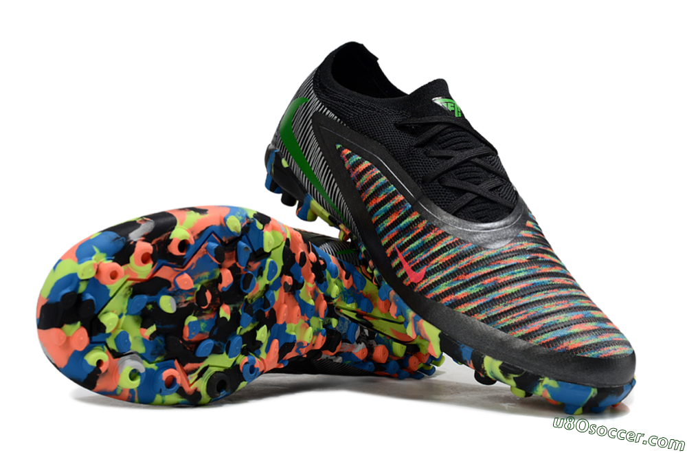 Nike Phantom 6 Elite Low TF Artificial Turf Soccer Shoes - Black/Multicolor/Electric 0