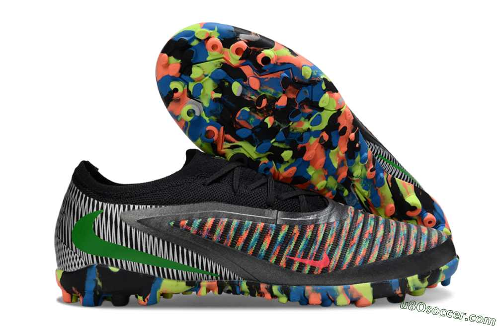 Nike Phantom 6 Elite Low TF Artificial Turf Soccer Shoes - Black/Multicolor/Electric 1