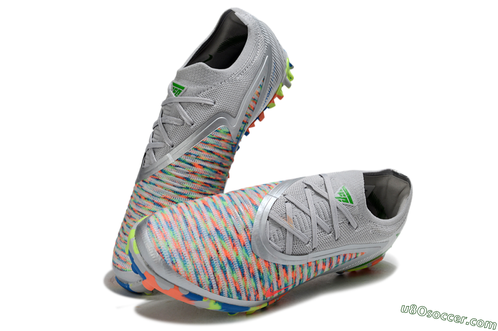 Nike Phantom 6 Elite Low TF Artificial Turf Soccer Shoes - Grey/Multi-Color/Metallic Silver 3