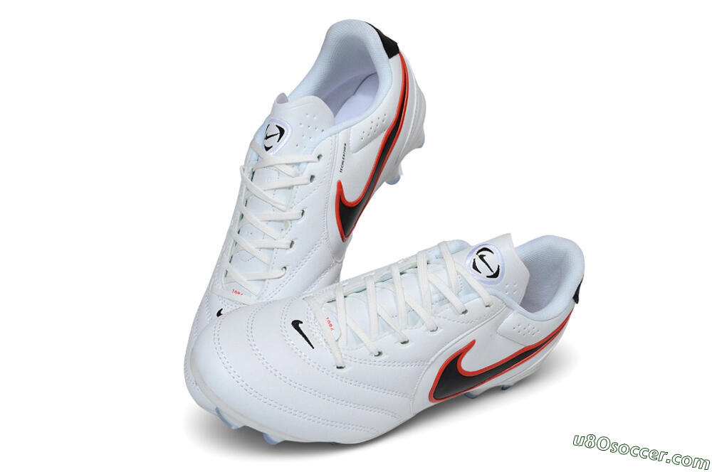 Nike Tiempo Ligera Pro FG Firm Ground Soccer Cleats - White/Black/Bright Crimson 3