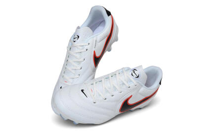 Nike Tiempo Ligera Pro FG Firm Ground Soccer Cleats - White/Black/Bright Crimson