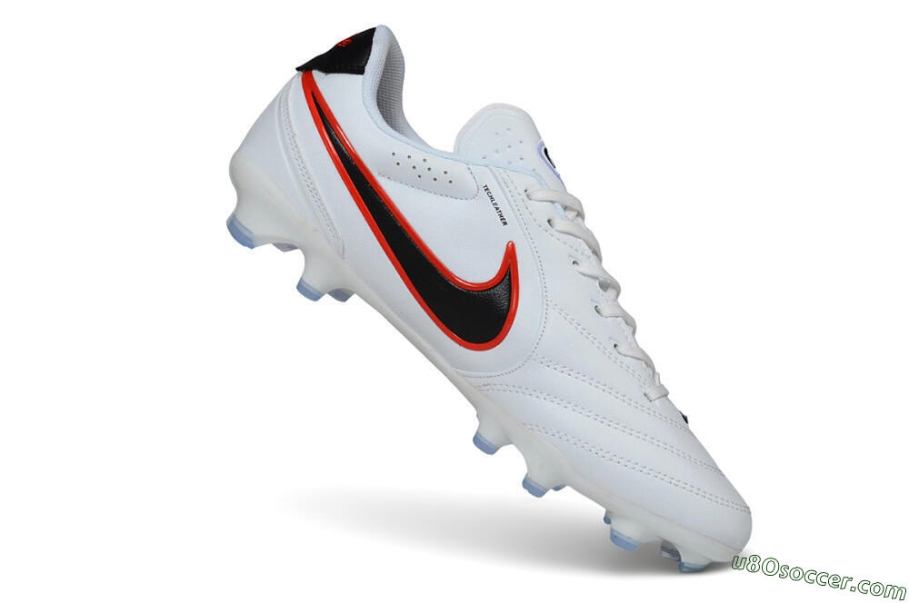 Nike Tiempo Ligera Pro FG Firm Ground Soccer Cleats - White/Black/Bright Crimson 4