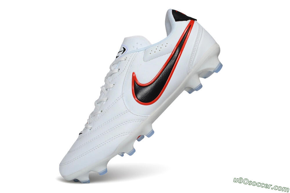Nike Tiempo Ligera Pro FG Firm Ground Soccer Cleats - White/Black/Bright Crimson 5