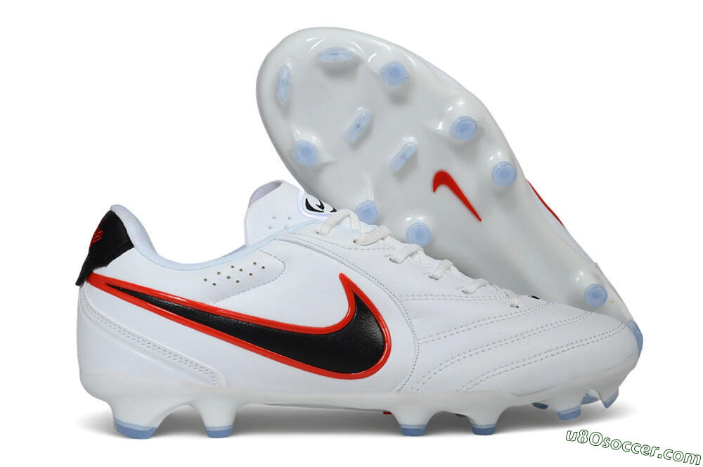 Nike Tiempo Ligera Pro FG Firm Ground Soccer Cleats - White/Black/Bright Crimson 1