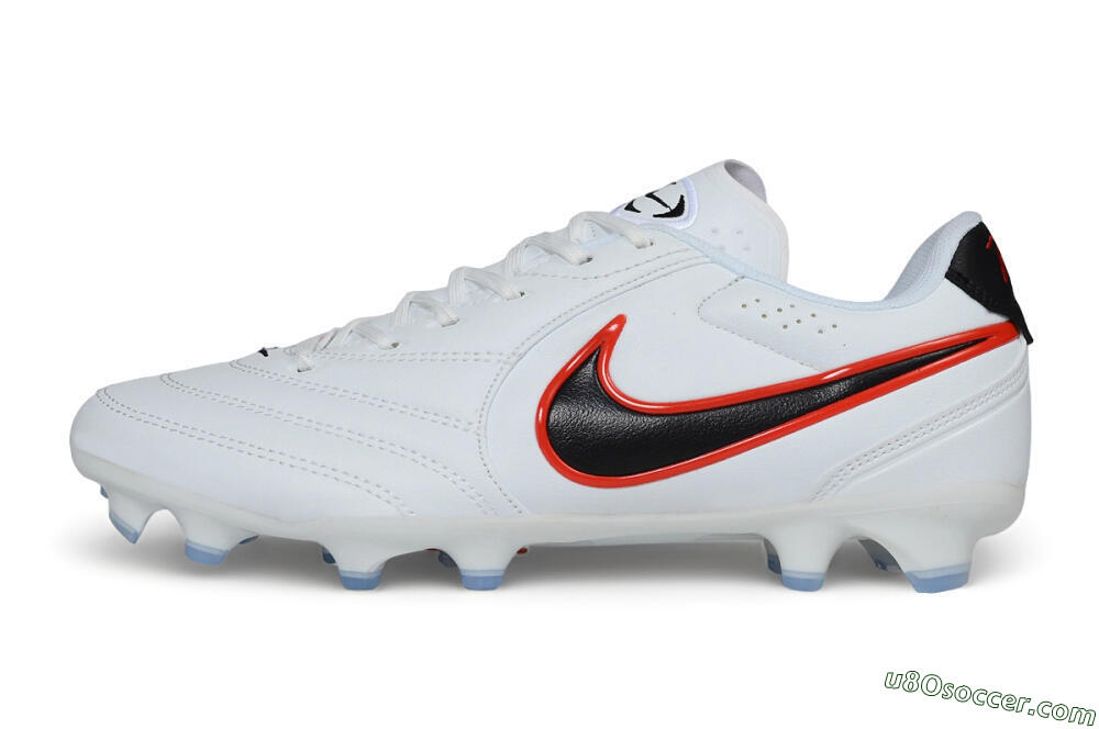 Nike Tiempo Ligera Pro FG Firm Ground Soccer Cleats - White/Black/Bright Crimson 2