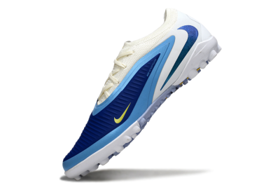 Nike Phantom 6 Elite Low TF Artificial Turf Soccer Shoes - White/Royal Blue/Lemon Yellow