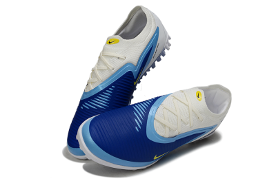 Nike Phantom 6 Elite Low TF Artificial Turf Soccer Shoes - White/Royal Blue/Lemon Yellow