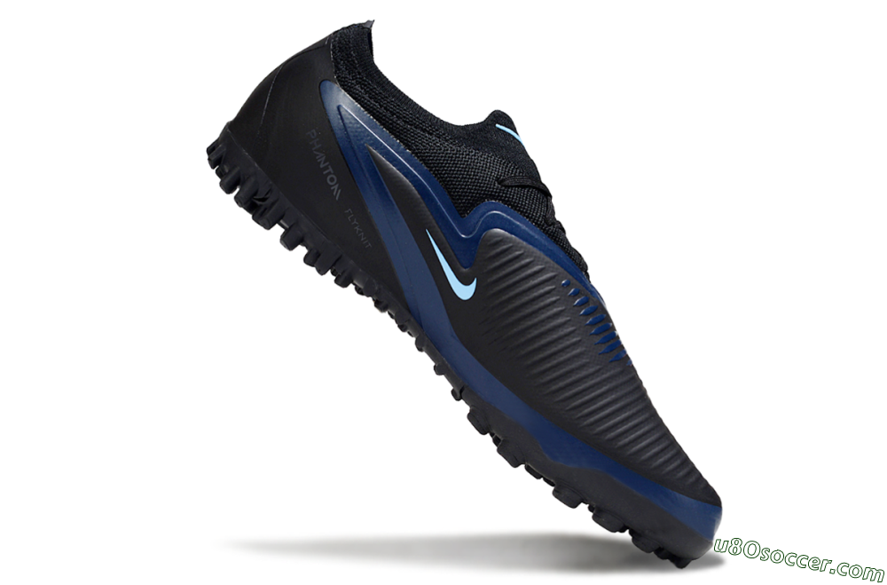 Nike Phantom 6 Elite Low TF Artificial Turf Soccer Shoes - Black/Midnight Black/Baltic Blue 4