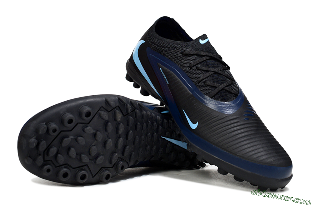 Nike Phantom 6 Elite Low TF Artificial Turf Soccer Shoes - Black/Midnight Black/Baltic Blue 0