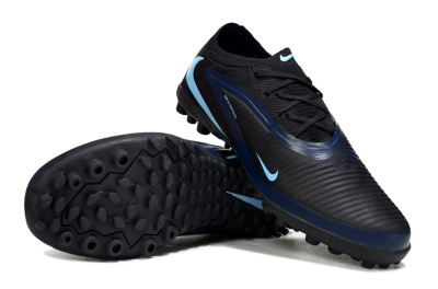Nike Phantom 6 Elite Low TF Artificial Turf Soccer Shoes - Black/Midnight Black/Baltic Blue
