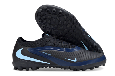 Nike Phantom 6 Elite Low TF Artificial Turf Soccer Shoes - Black/Midnight Black/Baltic Blue