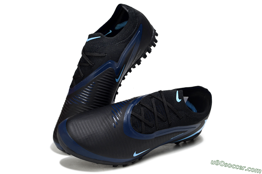 Nike Phantom 6 Elite Low TF Artificial Turf Soccer Shoes - Black/Midnight Black/Baltic Blue 3