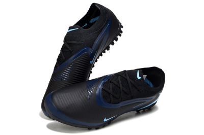 Nike Phantom 6 Elite Low TF Artificial Turf Soccer Shoes - Black/Midnight Black/Baltic Blue