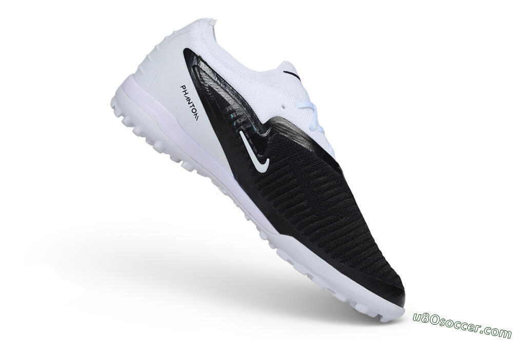 Nike Phantom 6 Elite Low TF Artificial Turf Soccer Shoes - White/White/Black 4