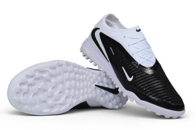 Nike Phantom 6 Elite Low TF Artificial Turf Soccer Shoes - White/White/Black