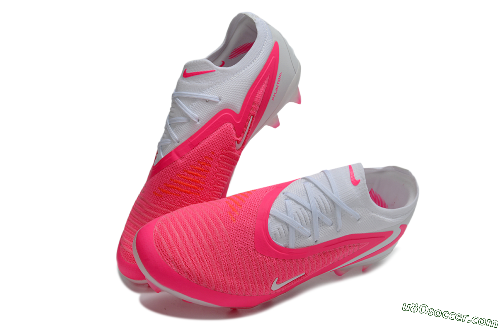 Nike Phantom 6 Elite Low FG Firm Ground Soccer Cleats - White/White/Hyper Pink 3
