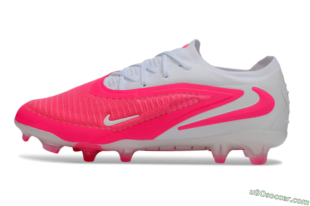 Nike Phantom 6 Elite Low FG Firm Ground Soccer Cleats - White/White/Hyper Pink 2