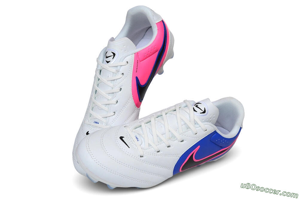 Nike Tiempo Ligera Pro FG Firm Ground Soccer Cleats - White/Royal Blue/Hyper Pink 3